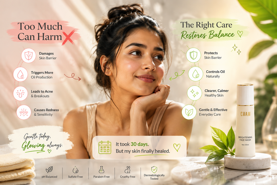 I Washed My Face 4 Times a Day for Oil Control. My Skin Got 10x Worse. | Cham Skincare India